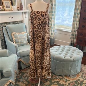 Brown and Black Patterned Maxi Dress